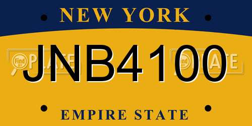 JNB4100 New York License Plate