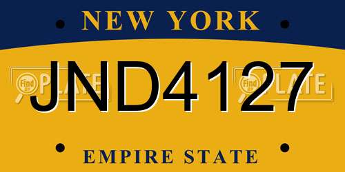 JND4127 New York License Plate