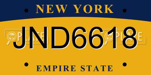 JND6618 New York License Plate