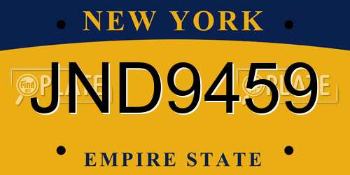 JND9459 New York License Plate