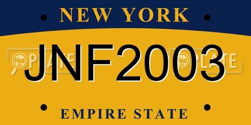 JNF2003 New York License Plate