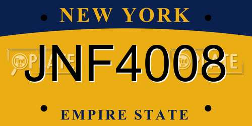 JNF4008 New York License Plate
