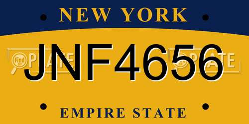 JNF4656 New York License Plate