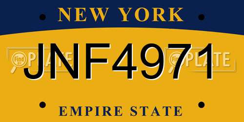 JNF4971 New York License Plate
