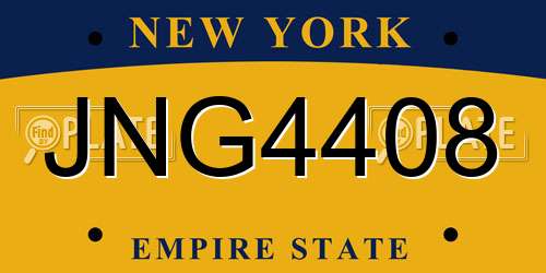 JNG4408 New York License Plate