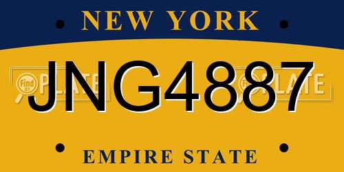JNG4887 New York License Plate