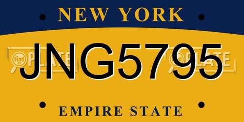 JNG5795 New York License Plate