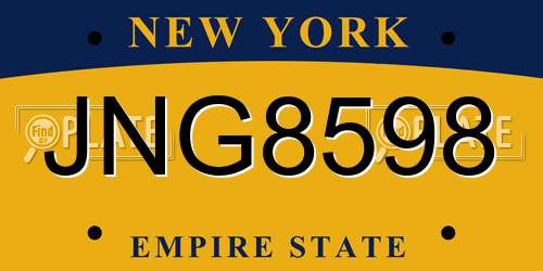 JNG8598 New York License Plate