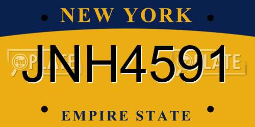 JNH4591 New York License Plate