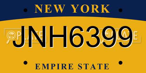 JNH6399 New York License Plate