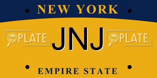 JNJ New York License Plate