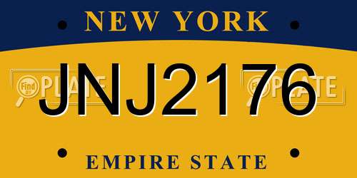JNJ2176 New York License Plate