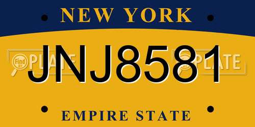 JNJ8581 New York License Plate