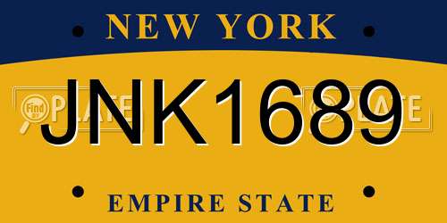 JNK1689 New York License Plate