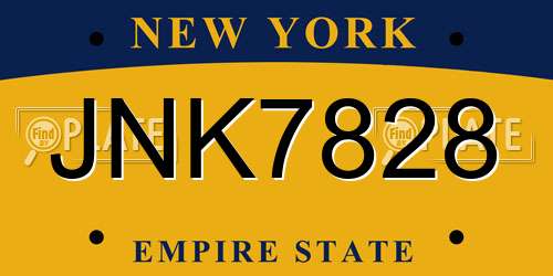 JNK7828 New York License Plate