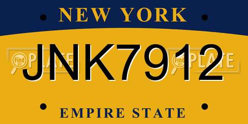 JNK7912 New York License Plate