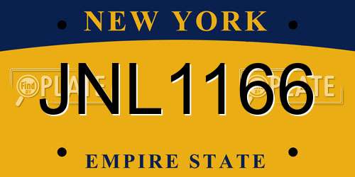 JNL1166 New York License Plate