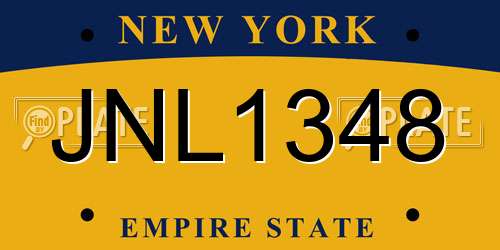 JNL1348 New York License Plate