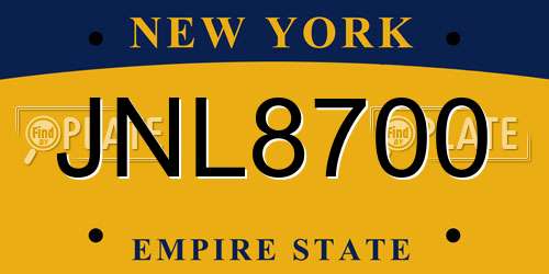 JNL8700 New York License Plate