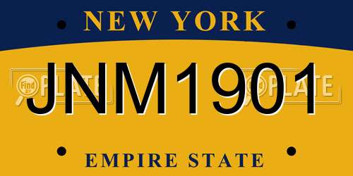 JNM1901 New York License Plate