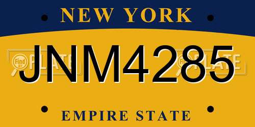 JNM4285 New York License Plate