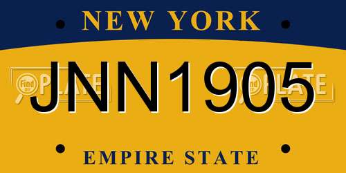 JNN1905 New York License Plate