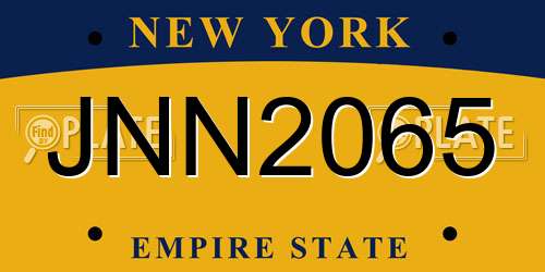 JNN2065 New York License Plate