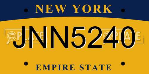 JNN5240 New York License Plate