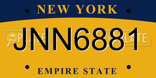 JNN6881 New York License Plate