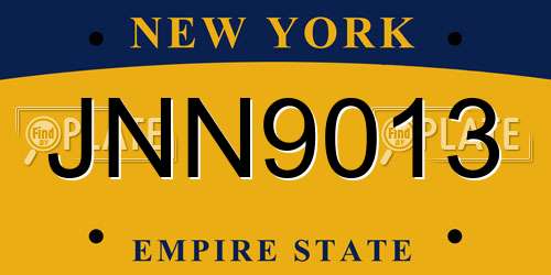 JNN9013 New York License Plate