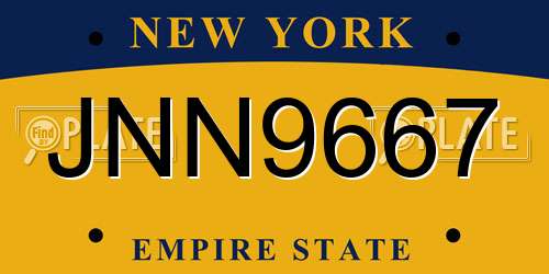 JNN9667 New York License Plate