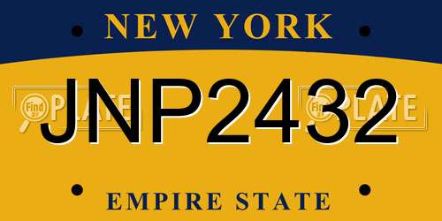 JNP2432 New York License Plate