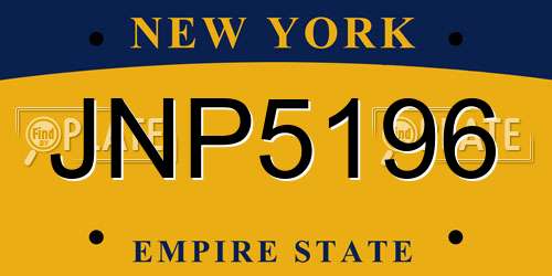 JNP5196 New York License Plate