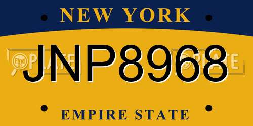 JNP8968 New York License Plate