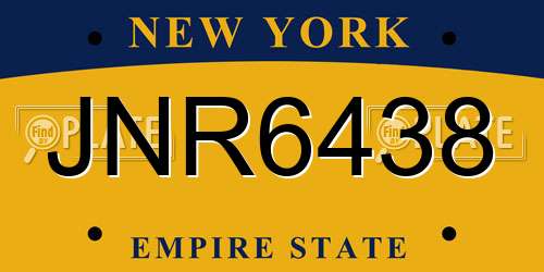 JNR6438 New York License Plate