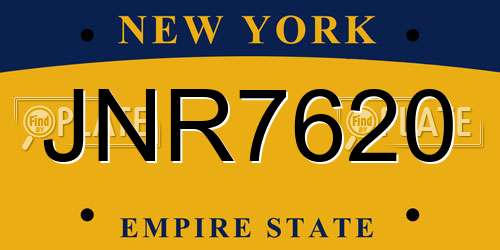 JNR7620 New York License Plate