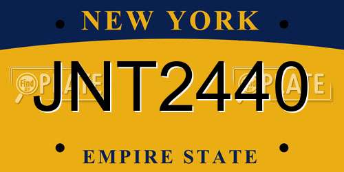 JNT2440 New York License Plate
