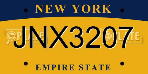 JNX3207 New York License Plate