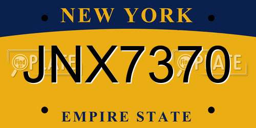 JNX7370 New York License Plate