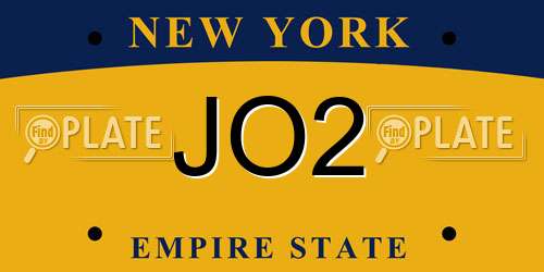 JO2 New York License Plate