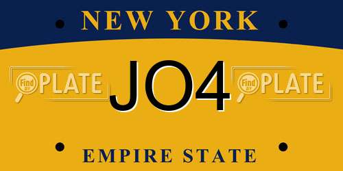 JO4 New York License Plate