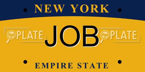 JOB New York License Plate