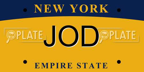 JOD New York License Plate