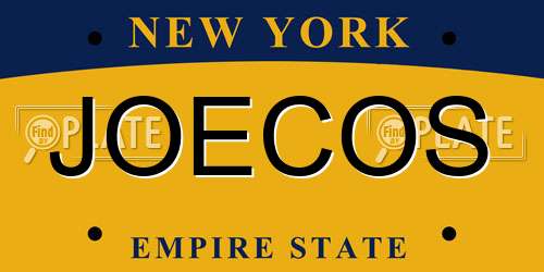 JOECOS New York License Plate