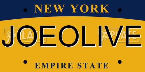 JOEOLIVE New York License Plate