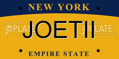 JOETII New York License Plate