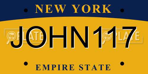 JOHN117 New York License Plate