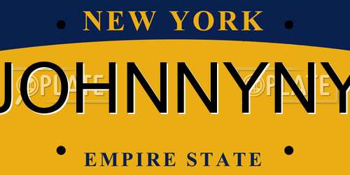 JOHNNYNY New York License Plate
