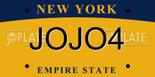 JOJO4 New York License Plate