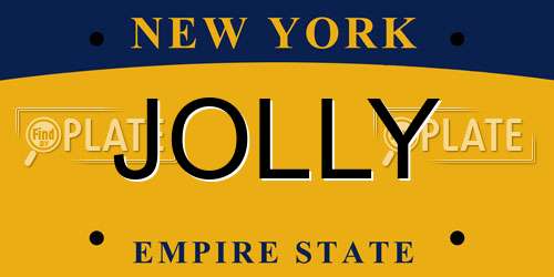 JOLLY New York License Plate